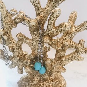 Zirconmania necklace with turquoise drop pendant